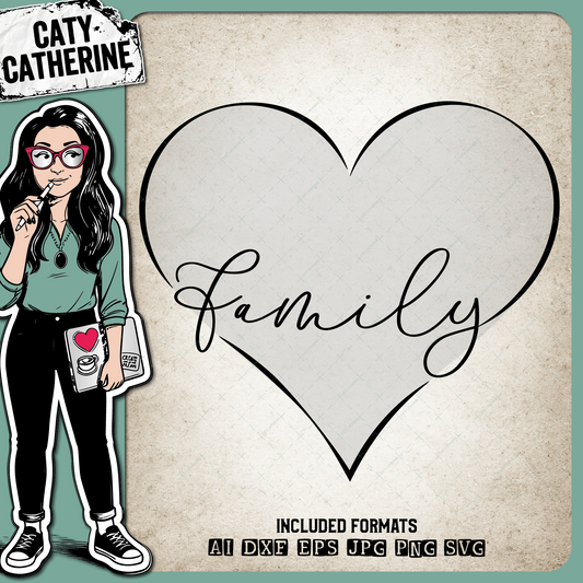 Family Love Heart Frame – SVG Design by Caty Catherine