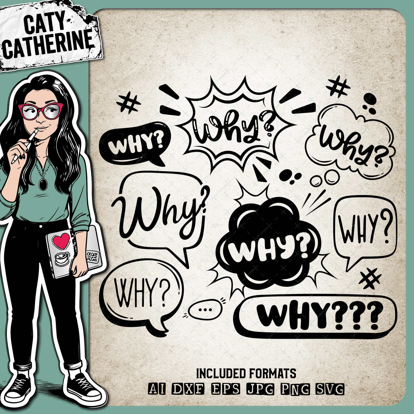 Why? Why? Why? Because I Said So Funny Matching Parent Kid Bundle – Quotes & Sayings SVG Design by Caty Catherine