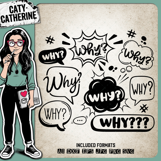 Why? Why? Why? Because I Said So Funny Matching Parent Kid Bundle – Quotes & Sayings SVG Design by Caty Catherine