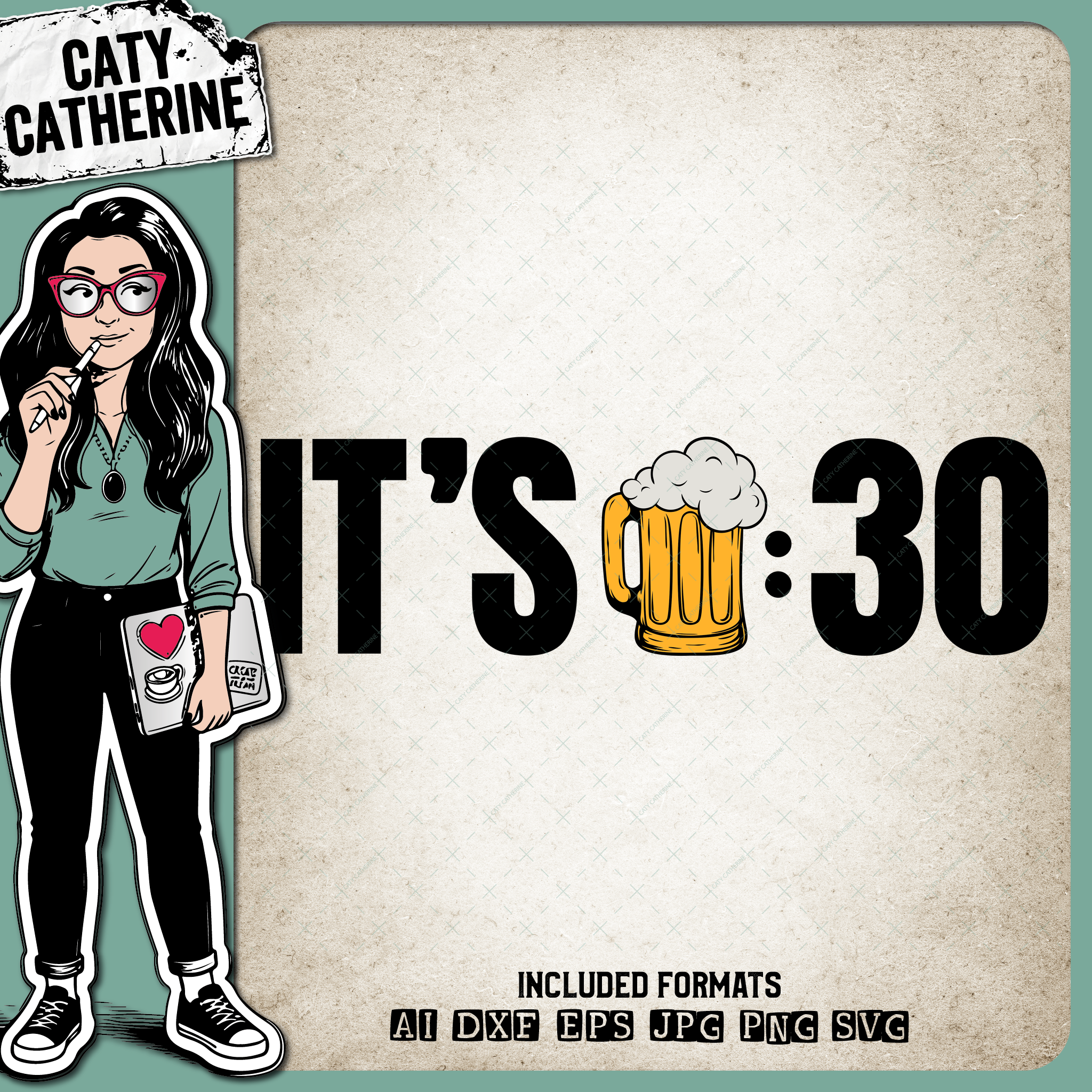 It's Beer 30 Thirty Drinking Alcohol Quote Father's Day – Food & Drink SVG Design by Caty Catherine