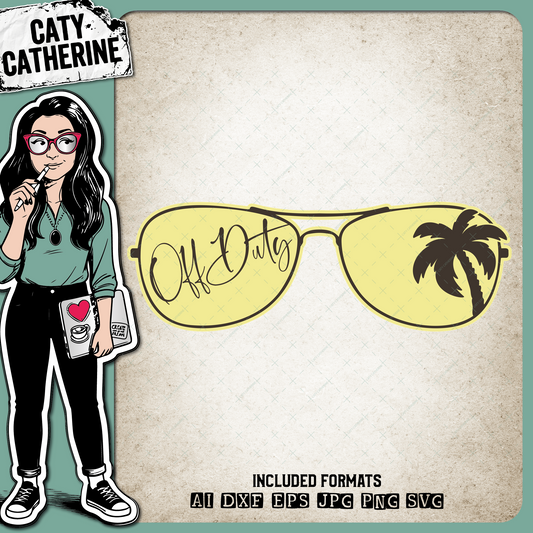 Off Duty Sunglasses Palm Tree Vacation Graphic – Travel SVG Design by Caty Catherine