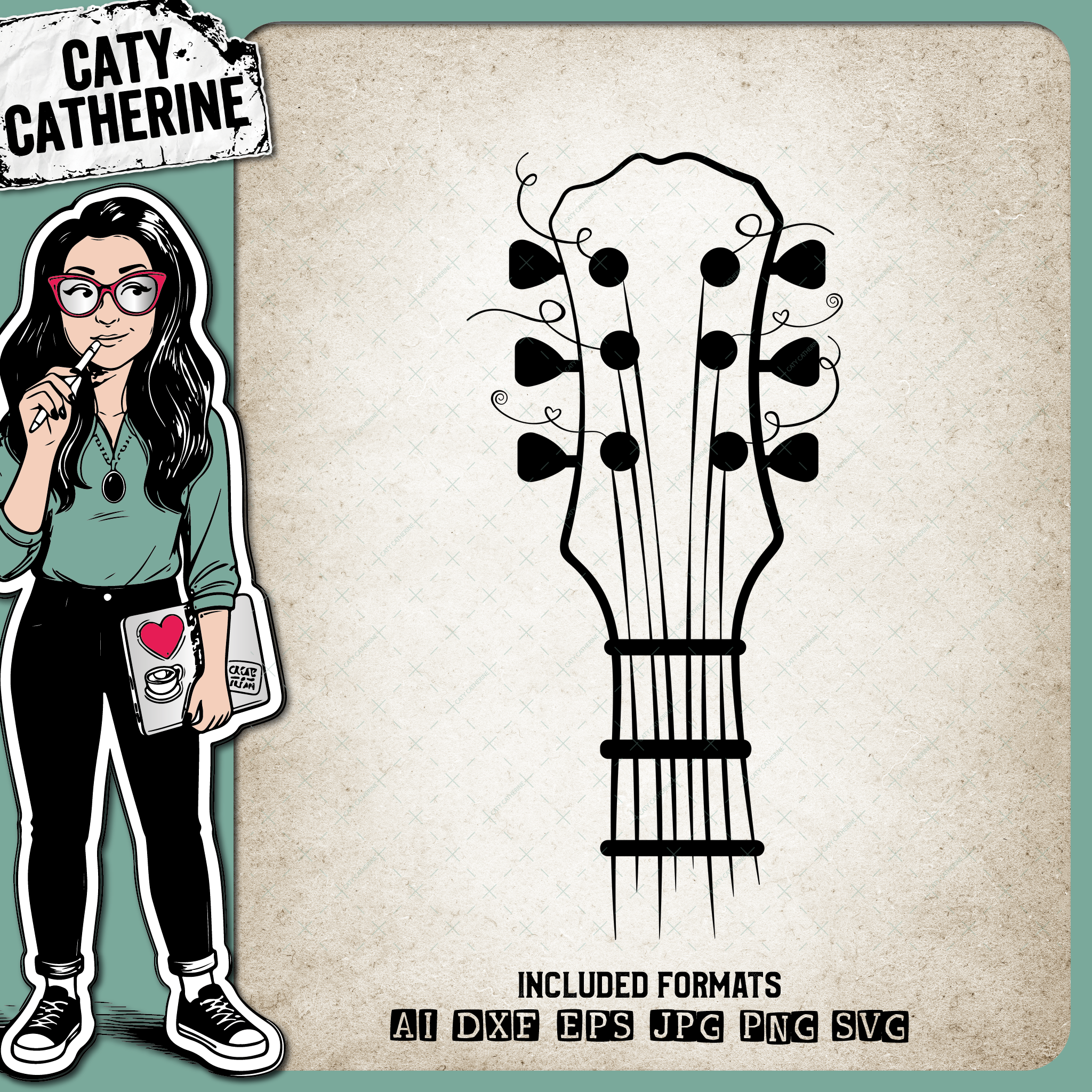 Guitar Strings Music Lover – SVG Design by Caty Catherine