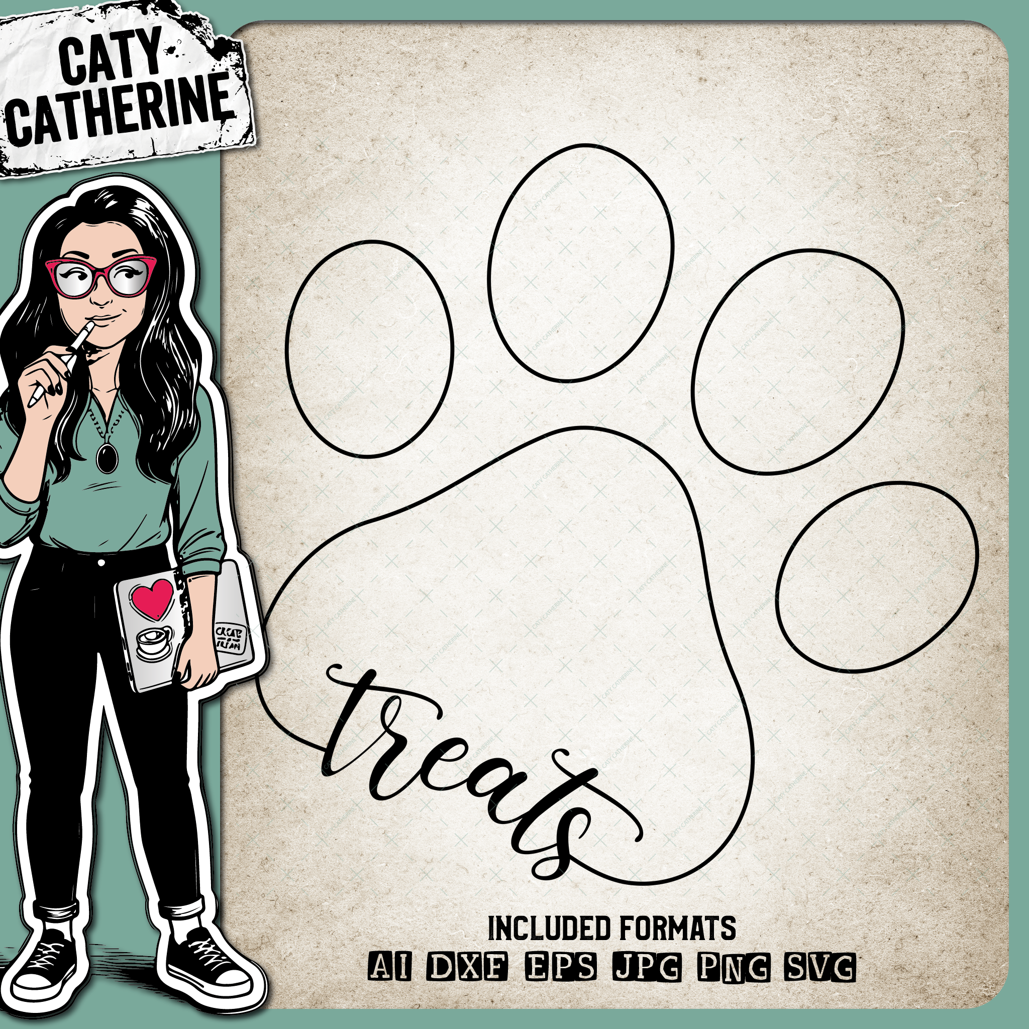 Treats Paw Print Pet Dog – Pets & Animals SVG Design by Caty Catherine