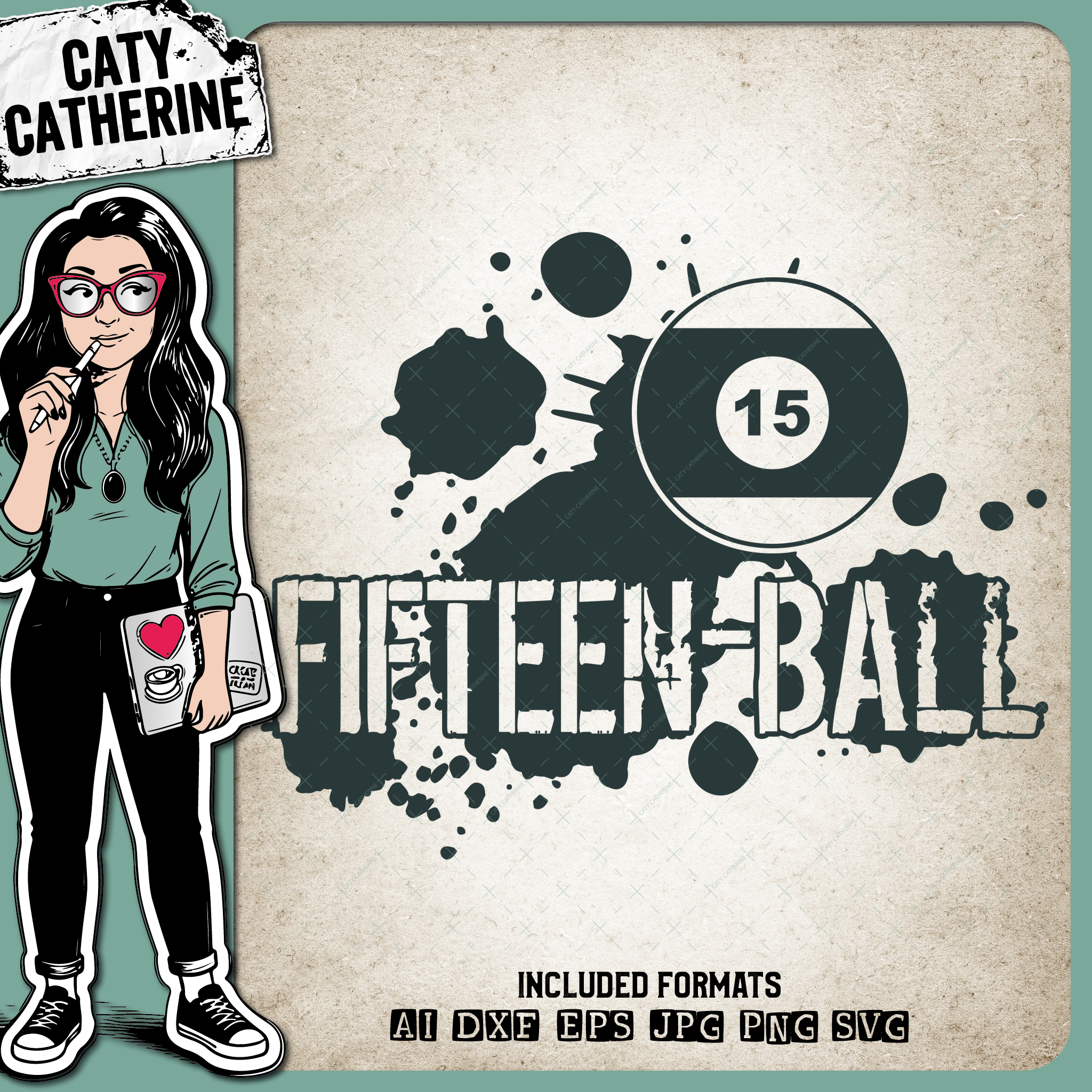15 Ball Grunge Ink Splat Graffiti Sports Graphic – SVG Design by Caty Catherine