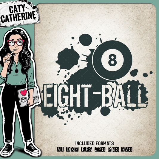 8 Ball Grunge Ink Splat Graffiti Sports Graphic – SVG Design by Caty Catherine