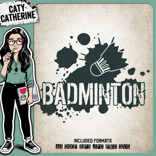 Badminton Grunge Ink Splat Graffiti Sports Graphic – SVG Design by Caty Catherine