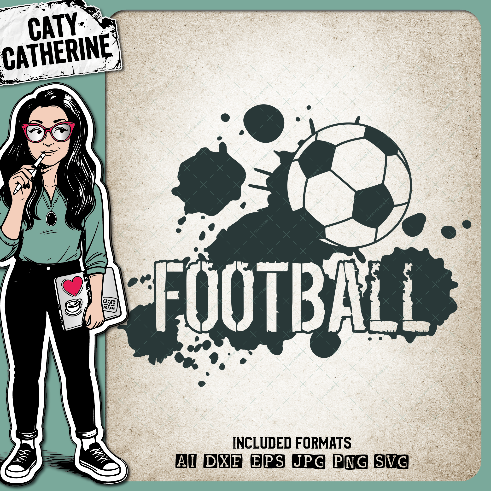 UK Football Grunge Ink Splat Graffiti Sports Graphic – SVG Design by Caty Catherine