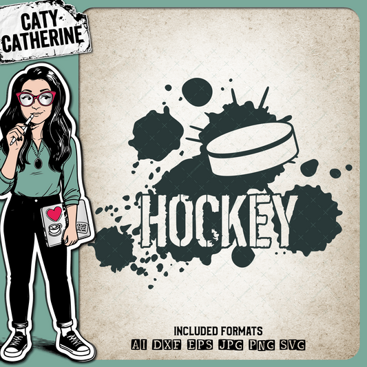 Hockey Grunge Ink Splat Graffiti Sports Graphic – SVG Design by Caty Catherine