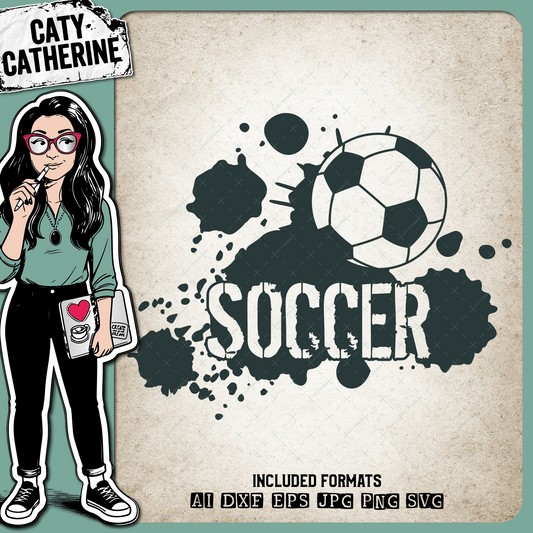 Soccer Grunge Ink Splat Graffiti Sports Graphic – SVG Design by Caty Catherine