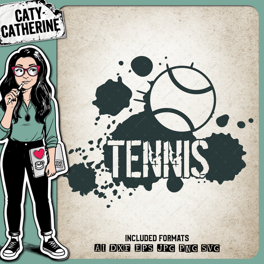 Tennis Grunge Ink Splat Graffiti Sports Graphic – SVG Design by Caty Catherine