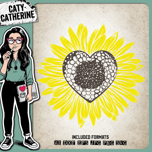 Love Heart Daisy – SVG Design by Caty Catherine