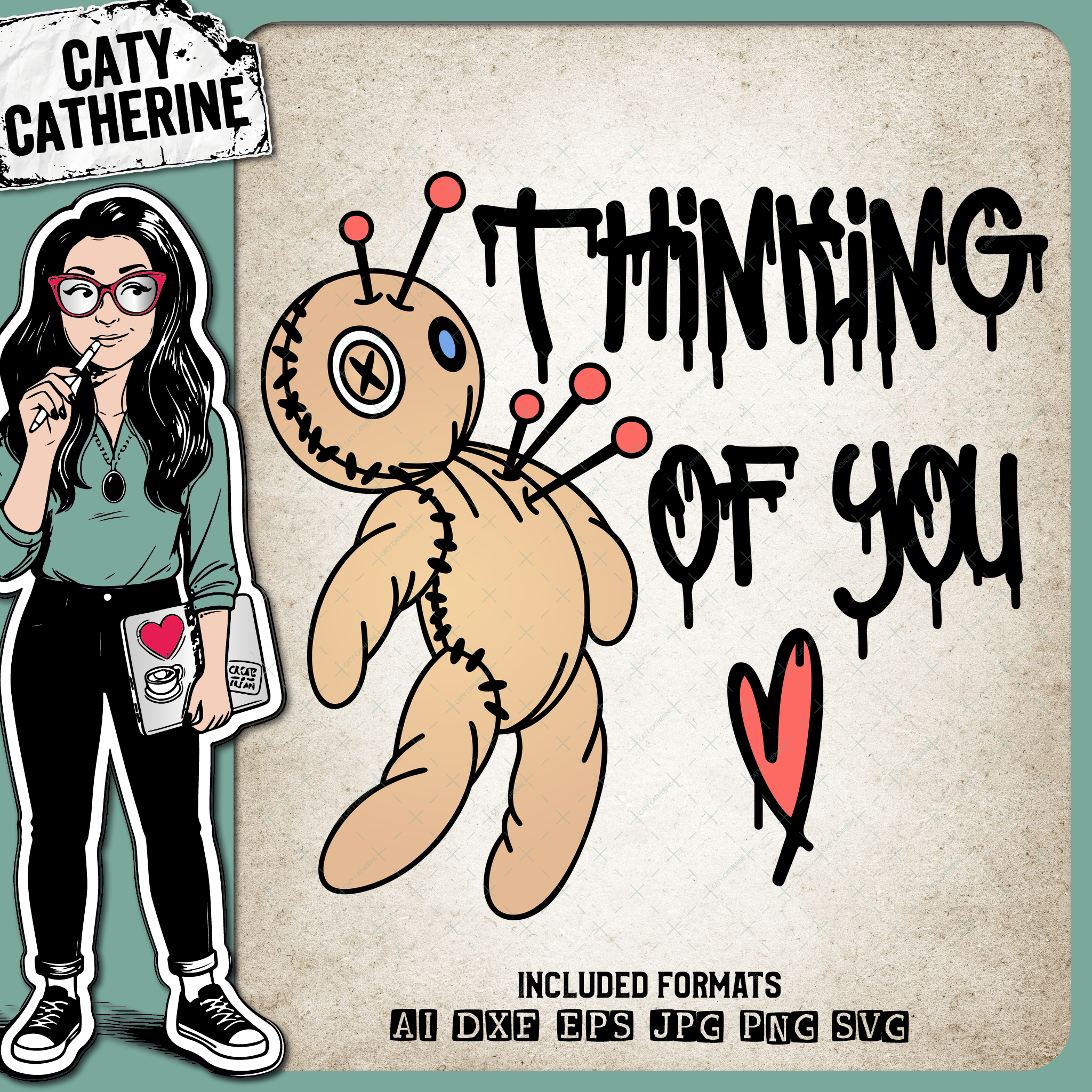 Thinking Of You Voodoo Doll Funny Quote – Quotes & Sayings SVG Design by Caty Catherine
