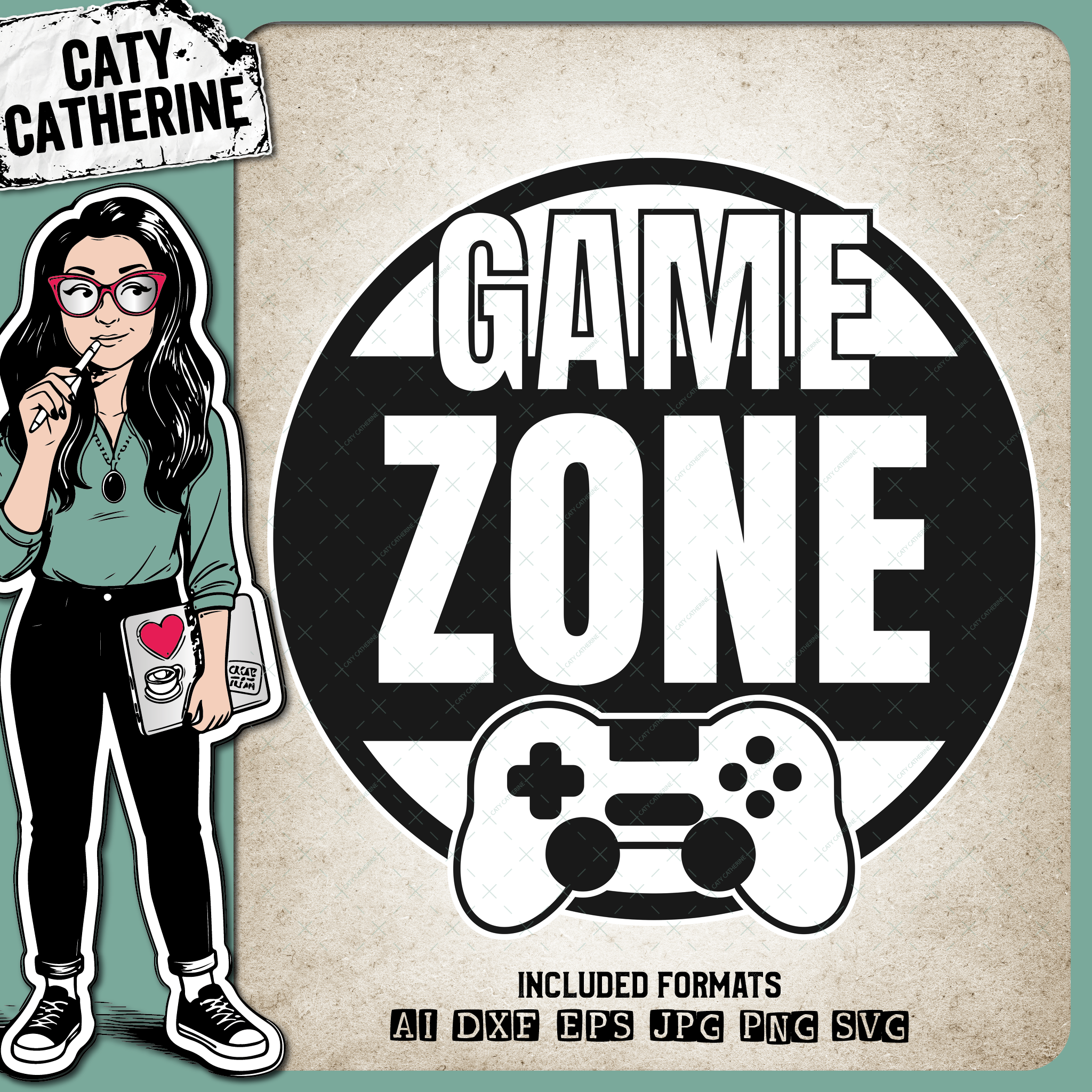 Game Zone Video Gaming Controller – Home Decor SVG Design by Caty Catherine