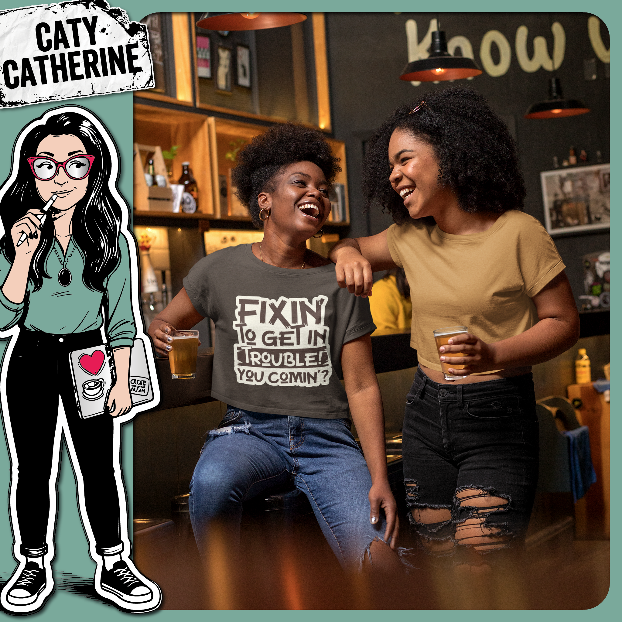Fixin' To Get In Trouble You Comin'? Funny Mischief Quote – Quotes & Sayings SVG Design by Caty Catherine