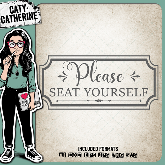 Please Seat Yourself DIY Bathroom Sign Home Decor – SVG Design by Caty Catherine