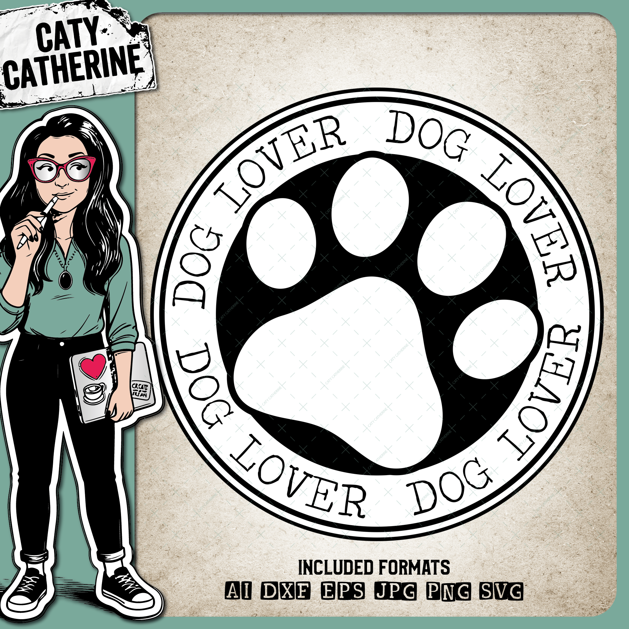 Dog Lover Paw Print – Pets & Animals SVG Design by Caty Catherine