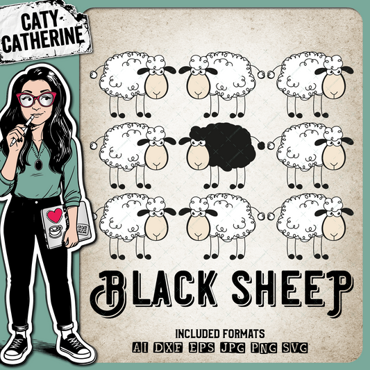 Black Sheep Graphic – Family SVG Design by Caty Catherine