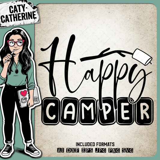 Happy Camper Smore Camping Graphic – Outdoors SVG Design by Caty Catherine
