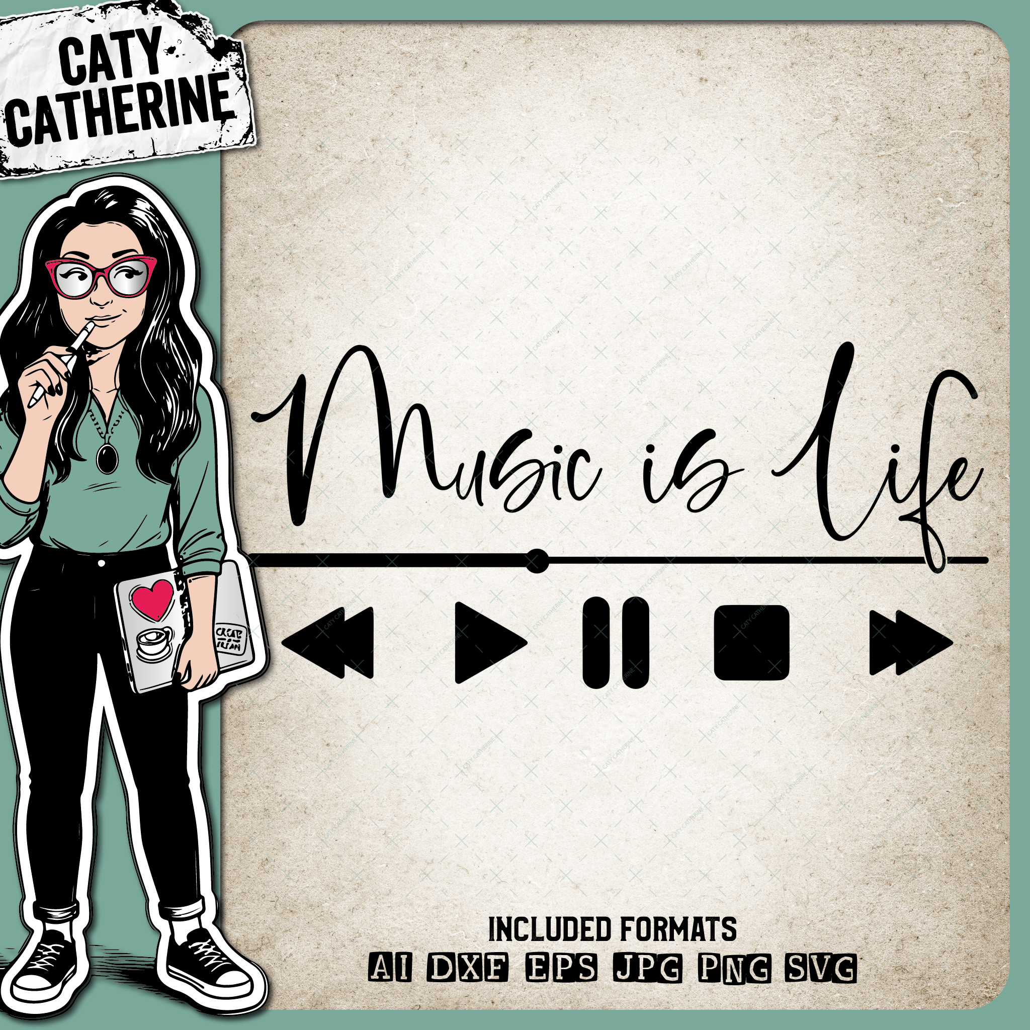 Music Is Life Quote – SVG Design by Caty Catherine