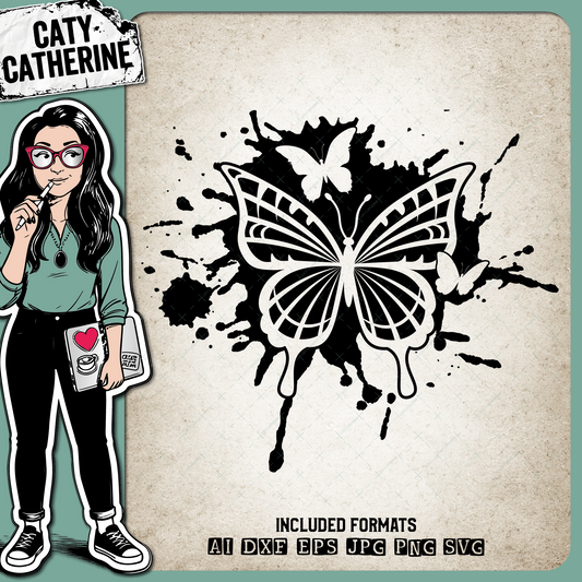 Butterfly Ink Splat – Quotes & Sayings SVG Design by Caty Catherine