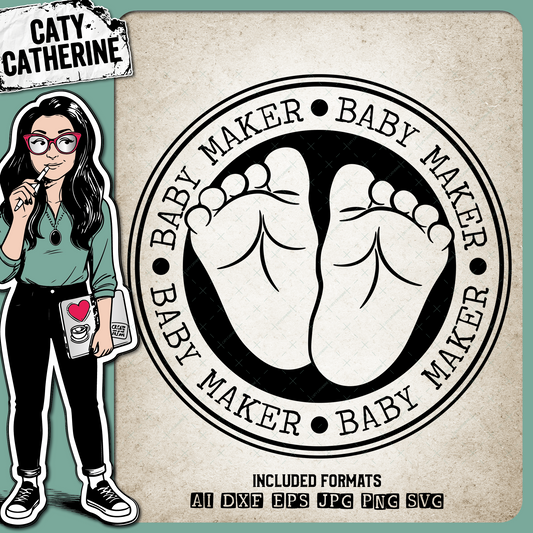 Baby Maker Footprint Pregnancy Birth Announcement – Babies & Kids SVG Design by Caty Catherine
