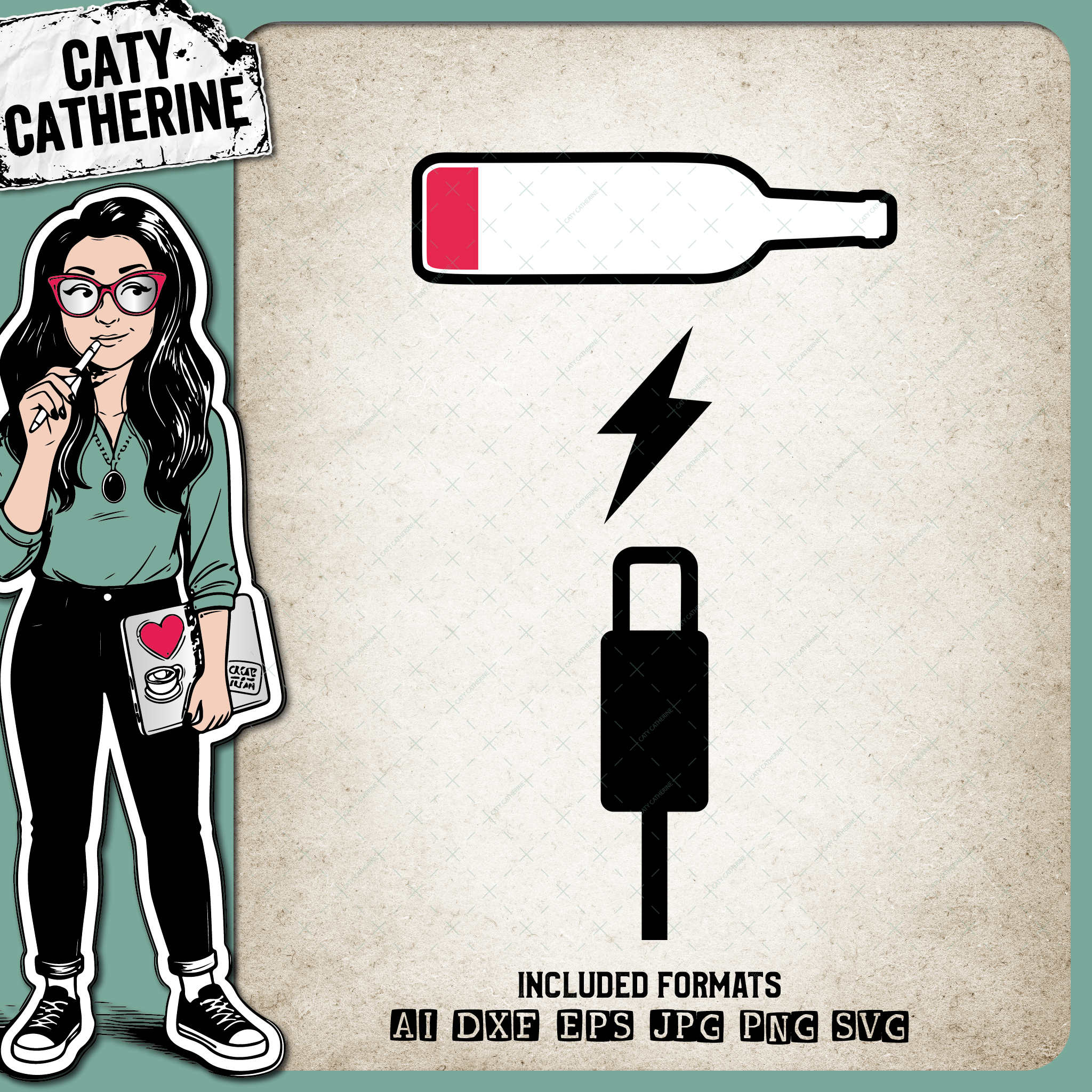 Wine Bottle Battery Low Funny Recharge Alcohol Graphic – Food & Drink SVG Design by Caty Catherine