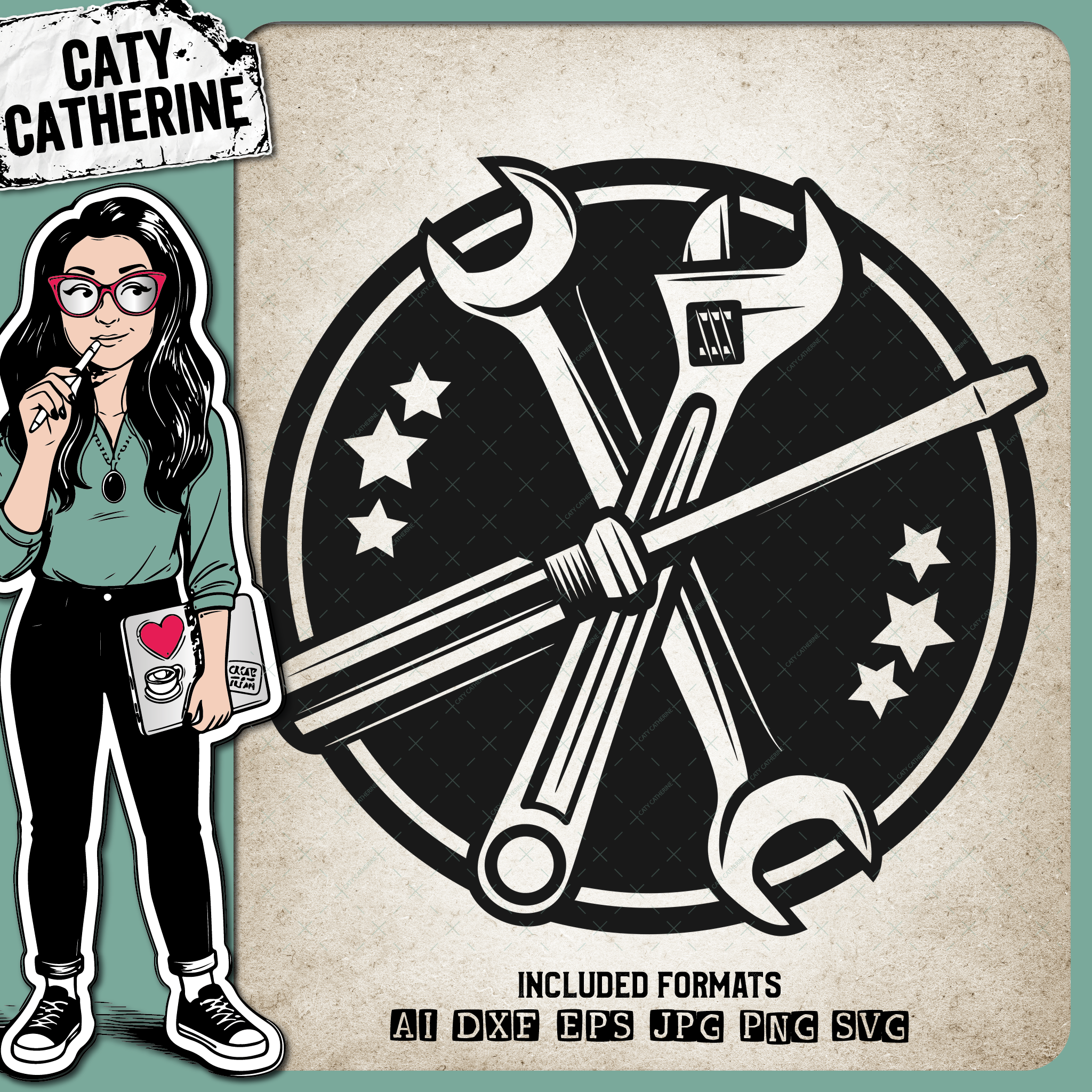 Tool Mechanic Spanner Screwdriver – Occupations SVG Design by Caty Catherine