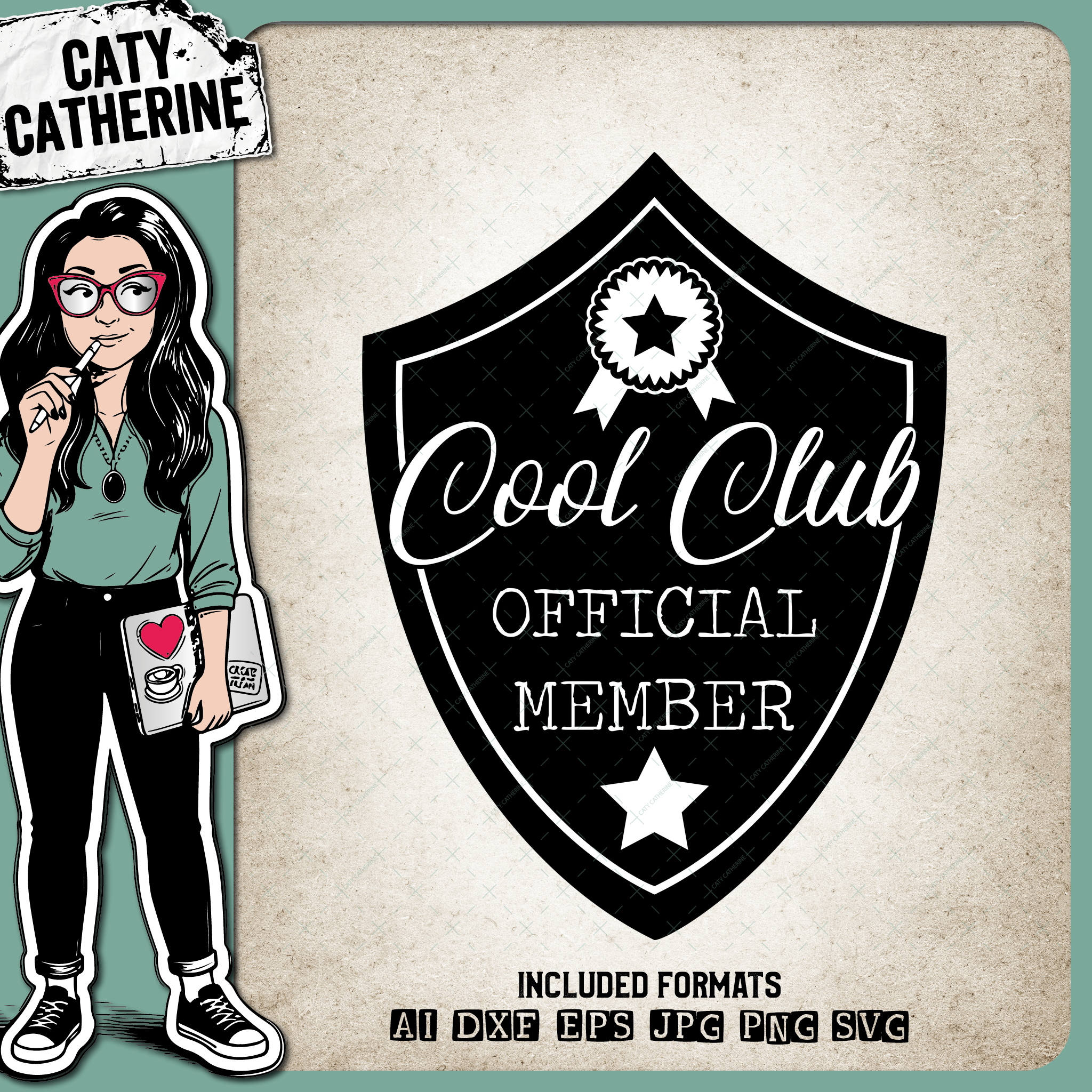 Cool Club Official Member Funny Badge – Quotes & Sayings SVG Design by Caty Catherine