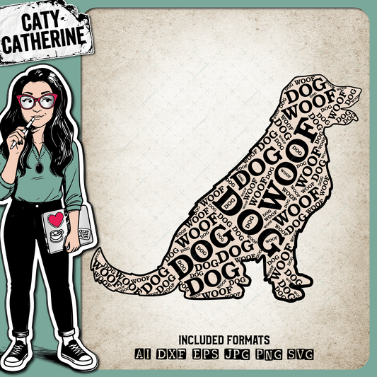 Dog Silhouette Word Art – Pets & Animals SVG Design by Caty Catherine