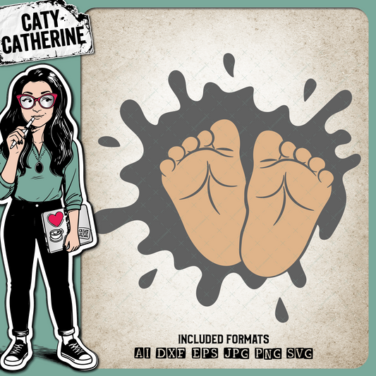 Baby Feet Ink Splat Pregnancy Announcement – Babies & Kids SVG Design by Caty Catherine