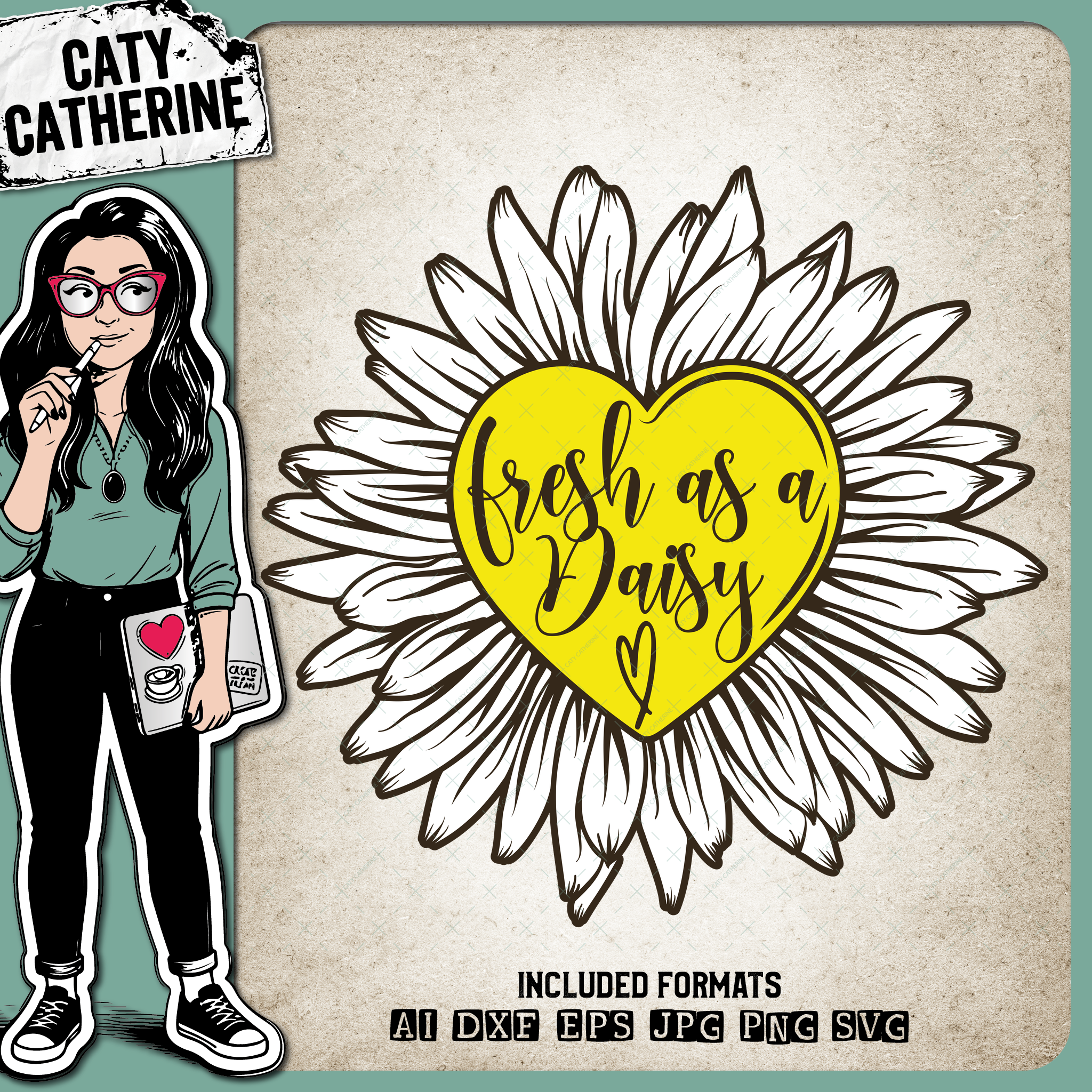 Fresh As A Daisy Quote – Quotes & Sayings SVG Design by Caty Catherine
