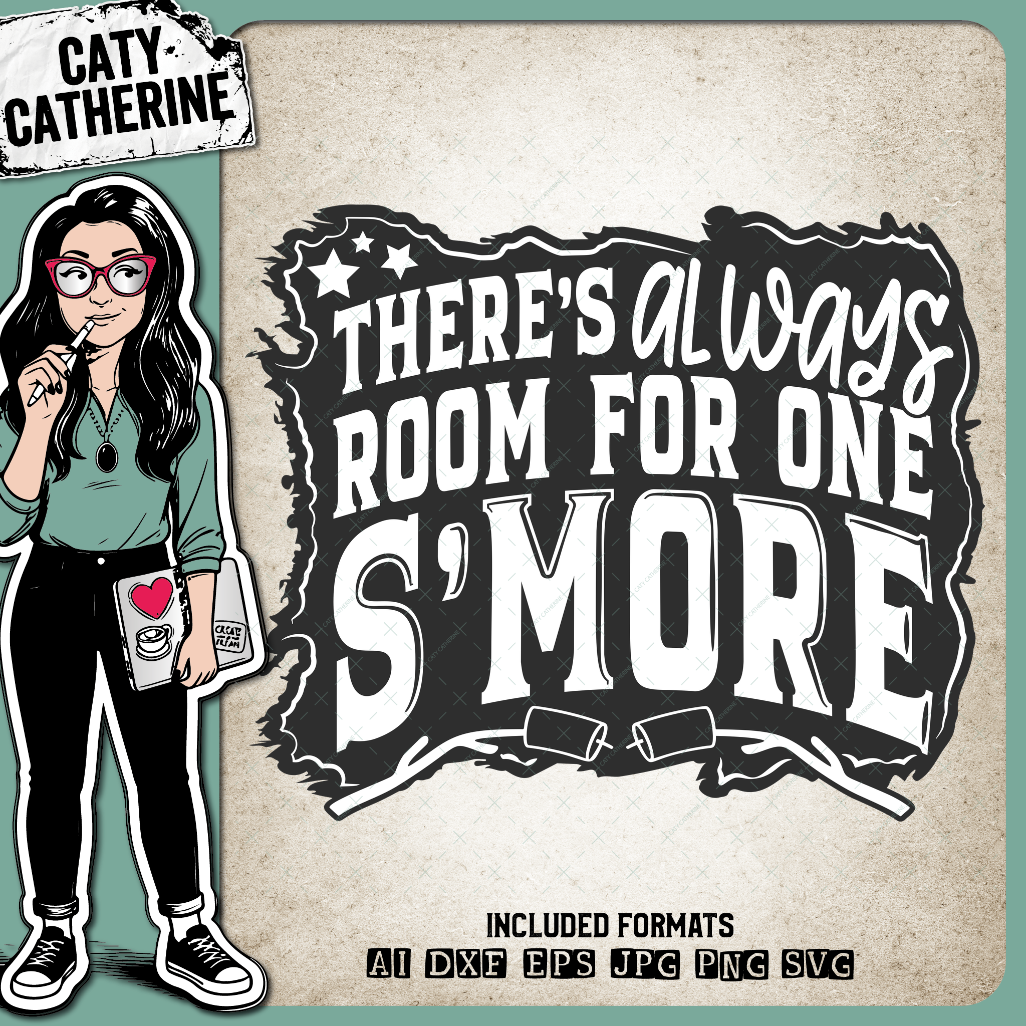 There's Always Room For One S'More ( More ) Camping Quote – Quotes & Sayings SVG Design by Caty Catherine