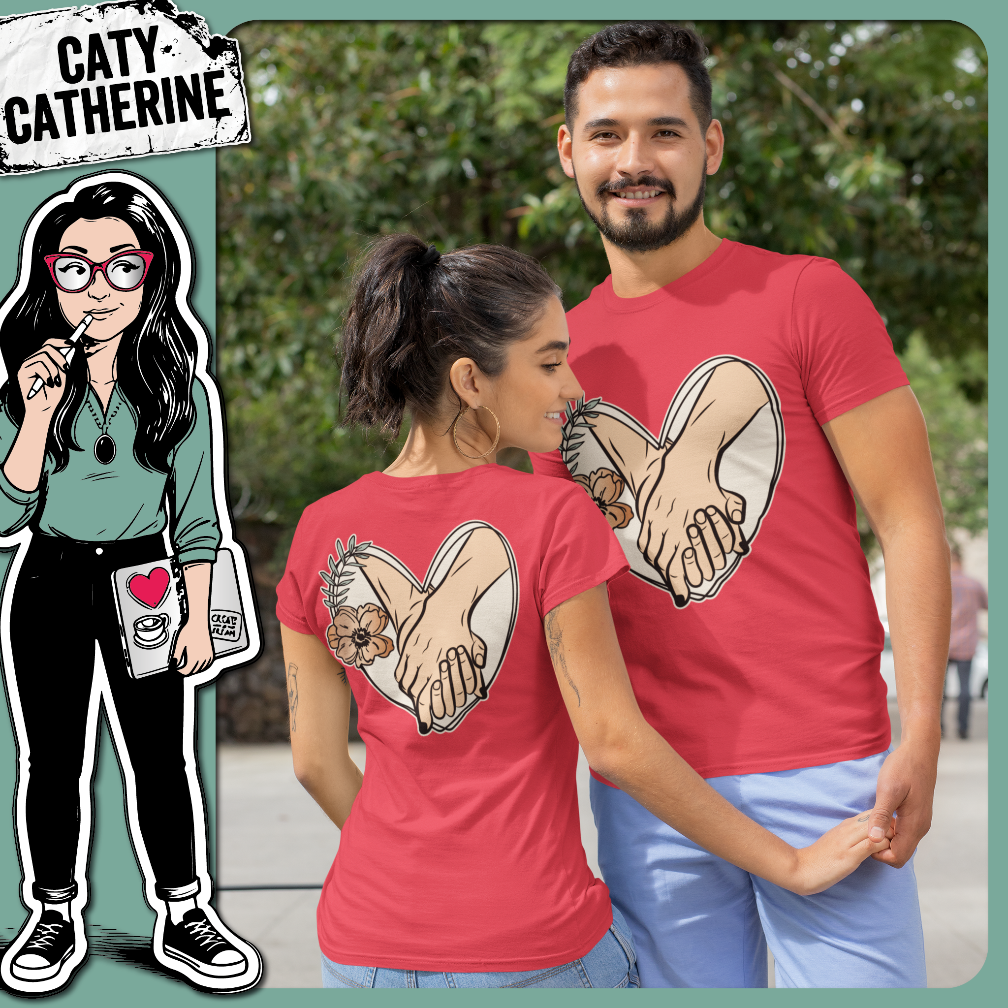 Couple Holding Hands Love Heart – Marriage SVG Design by Caty Catherine