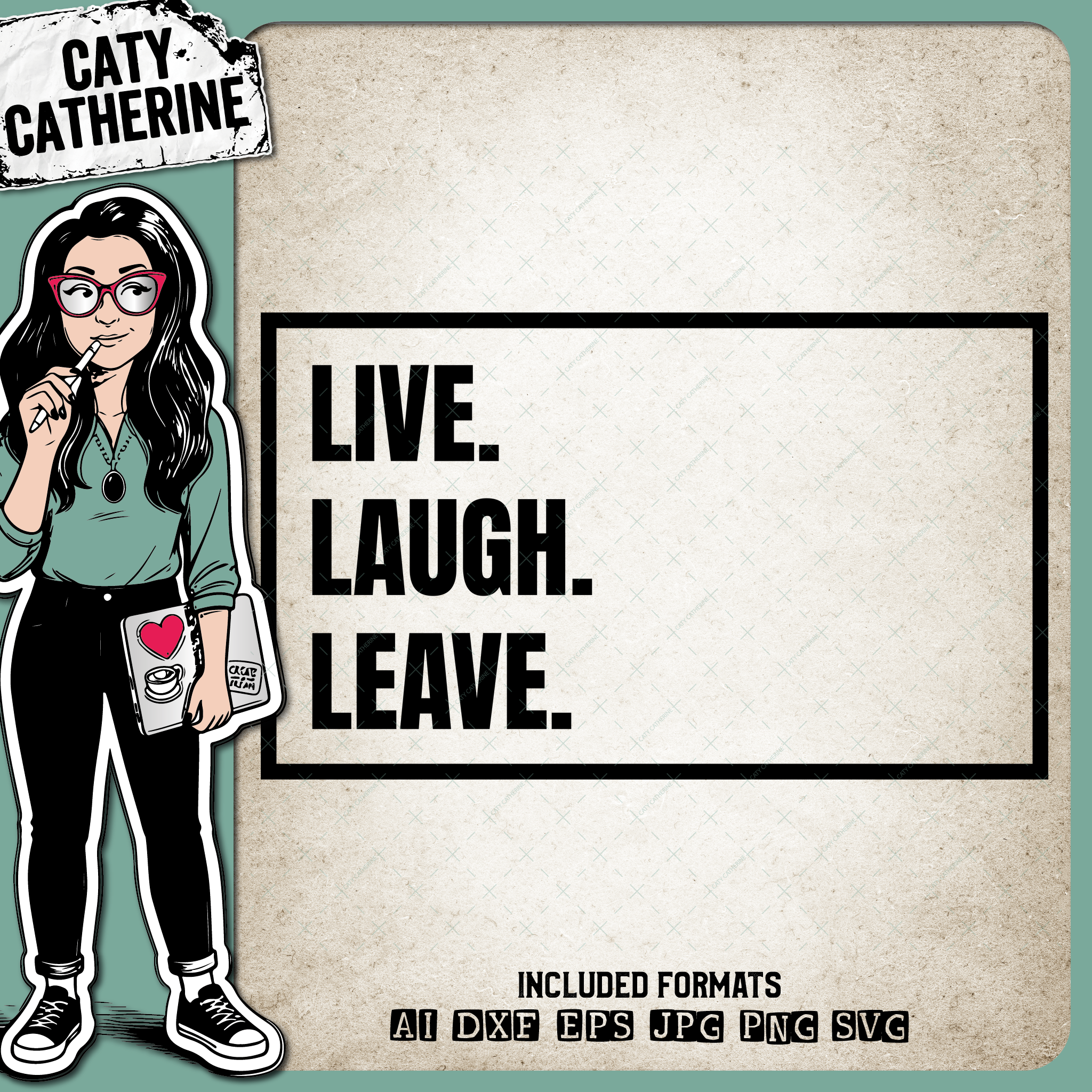 Live Laugh Leave Funny DIY Coir Welcome Mat – Quotes & Sayings SVG Design by Caty Catherine