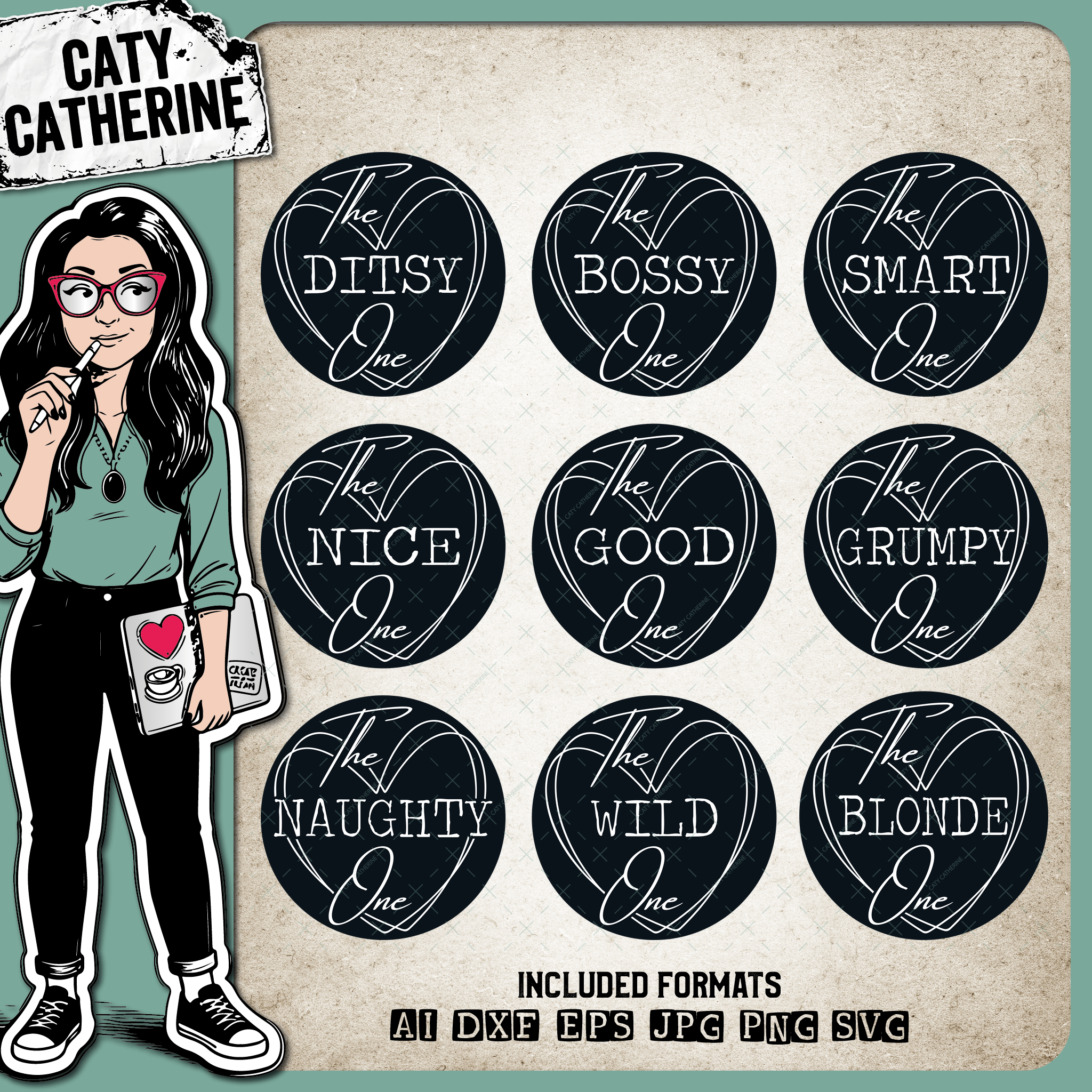 Girls' Night Matching Shirt Bundle The Bossy Ditsy Smart Nice Good Grumpy Naughty Wile Blonde One – Friendship SVG Design by Caty Catherine