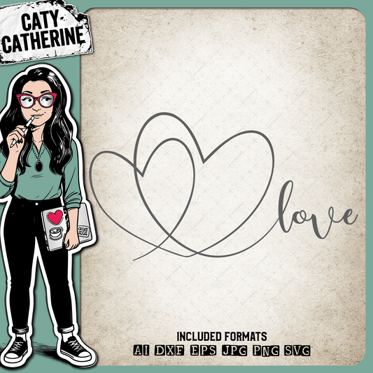 Double Heart Love Graphic – SVG Design by Caty Catherine