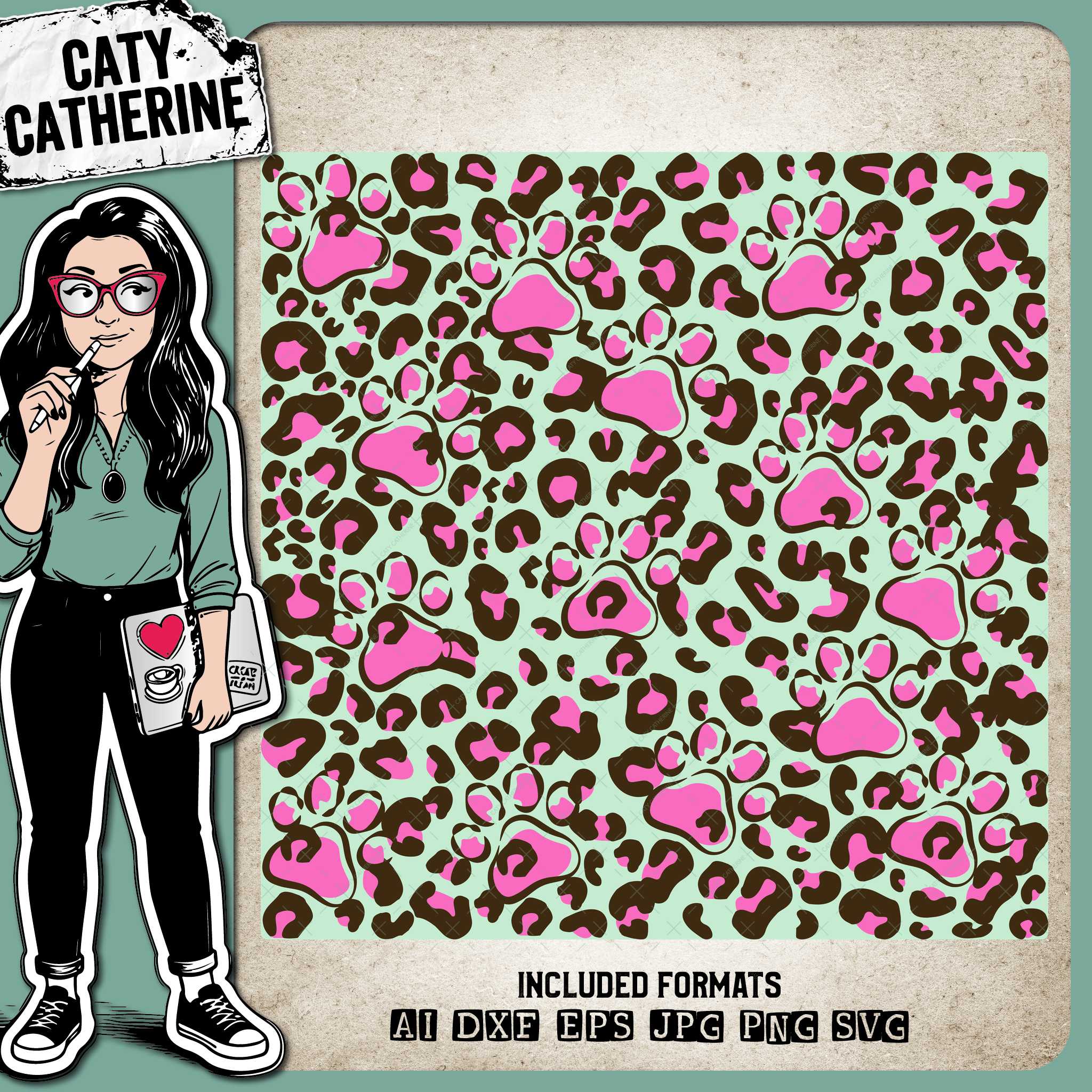 Paw Print Leopard Print – Pets & Animals SVG Design by Caty Catherine