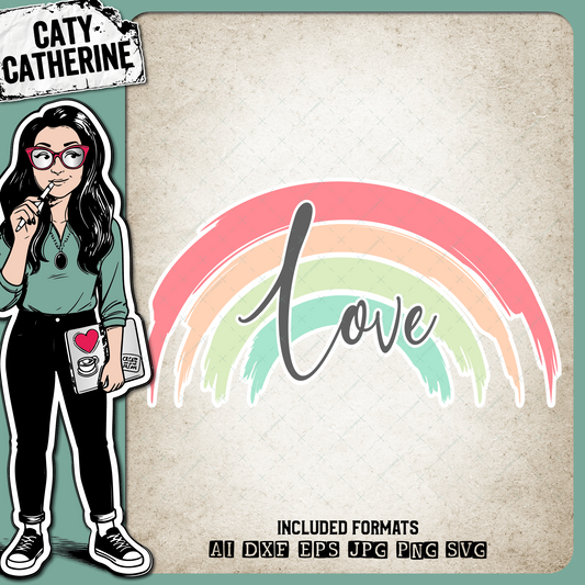 Love Brush Stroke Rainbow Graphic – SVG Design by Caty Catherine