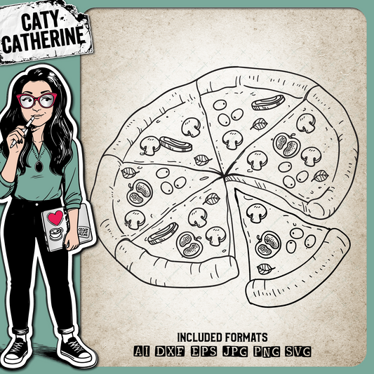 Parent & Child Matching Pizza Bundle – Family SVG Design by Caty Catherine