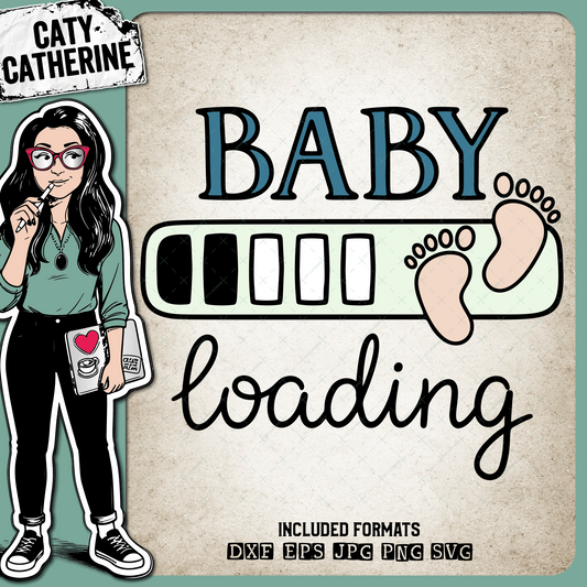 Baby Loading Progress Bar Pregnancy Announcement with Feet – Babies & Kids SVG Design by Caty Catherine