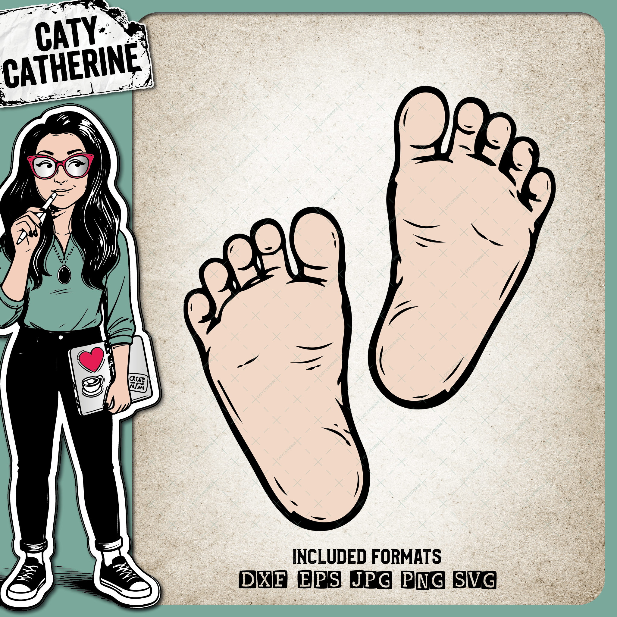 Pair of Baby Feet – Babies & Kids SVG Design by Caty Catherine