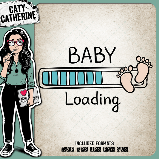 Baby Loading Progress Bar Pregnancy Announcement with Feet – Babies & Kids SVG Design by Caty Catherine