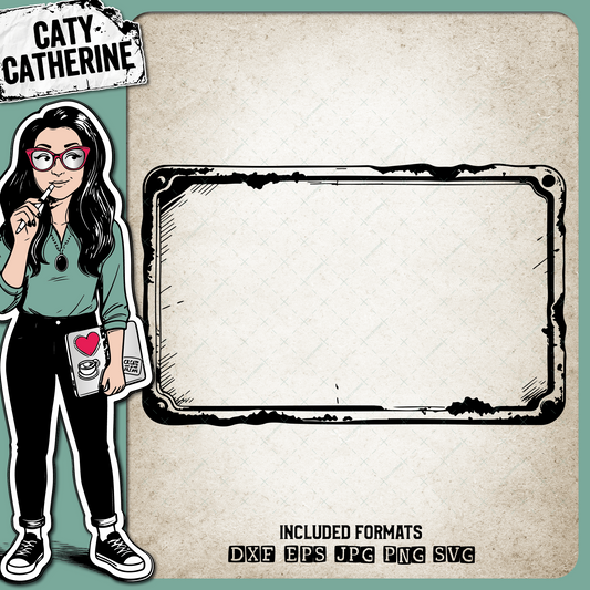 Rectangle Vintage Tin Metal Frame – Creative Elements SVG Design by Caty Catherine