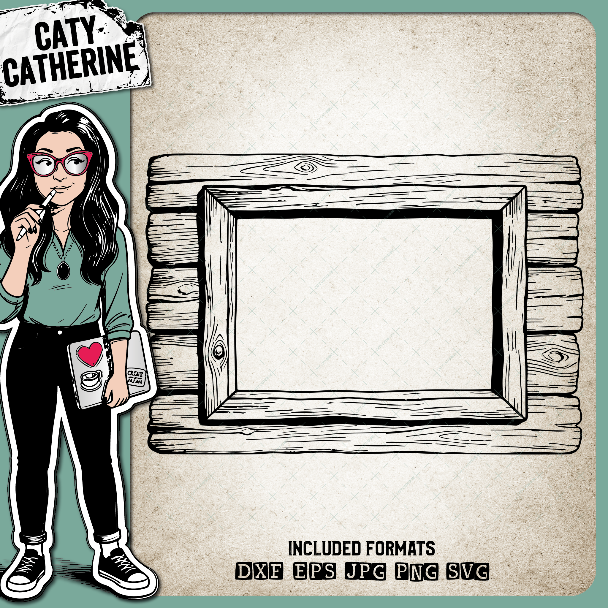 Rustic Wooden Frame – Home Decor SVG Design by Caty Catherine