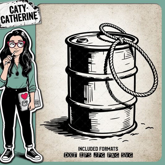 Barrel Racing - Barrel with Rope Lasso – Western SVG Design by Caty Catherine