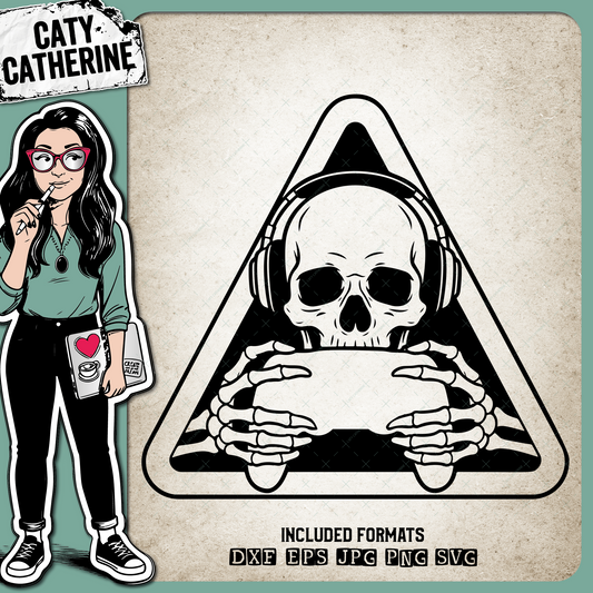 Skeleton Gamer Gaming Triangle – SVG Design by Caty Catherine