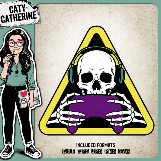 Skeleton Gamer Gaming Triangle – SVG Design by Caty Catherine