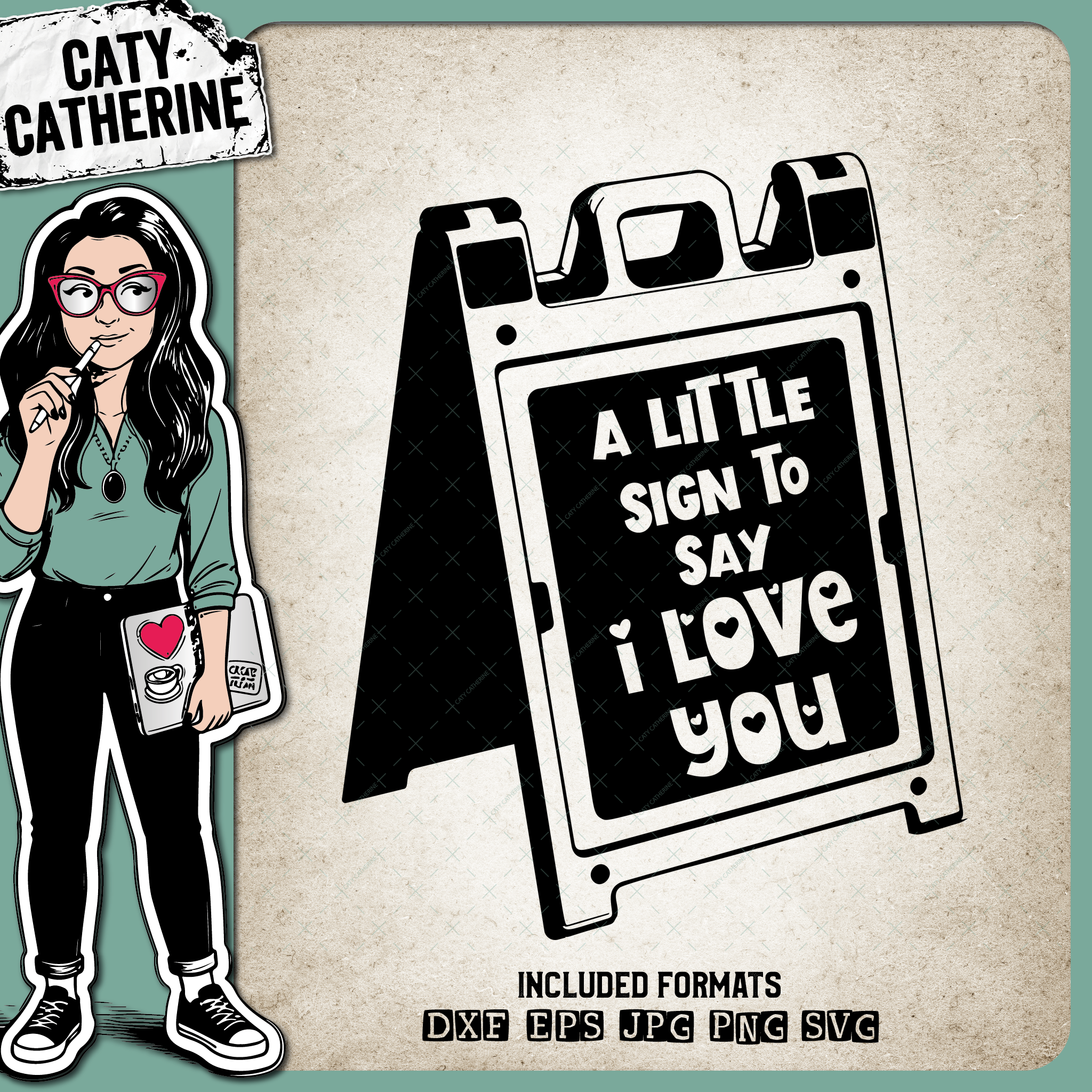 Wet Floor Sign A Little Sign To Say I Love You – Quotes & Sayings SVG Design by Caty Catherine