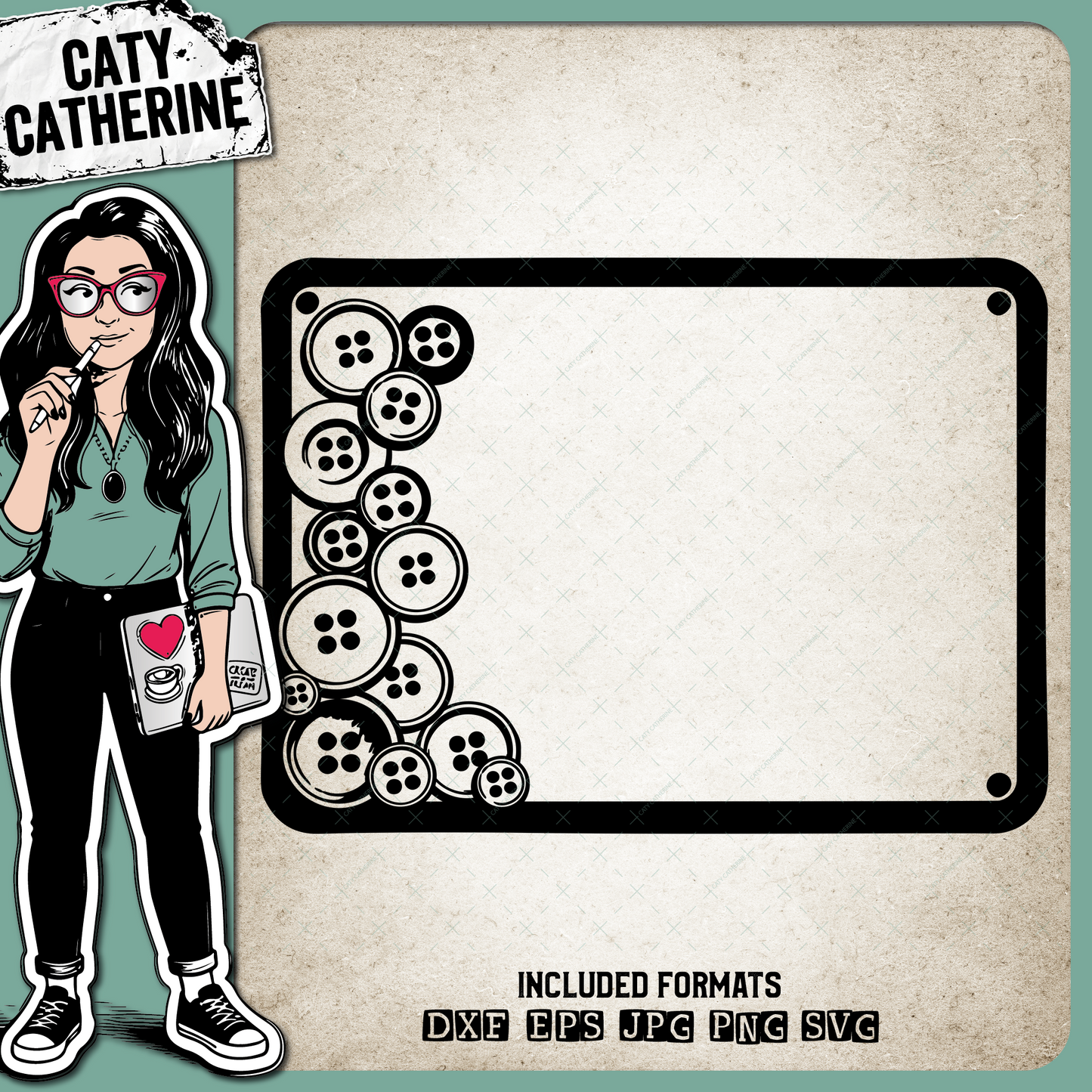 Rectangle Button Frame Blank – Creative Elements SVG Design by Caty Catherine