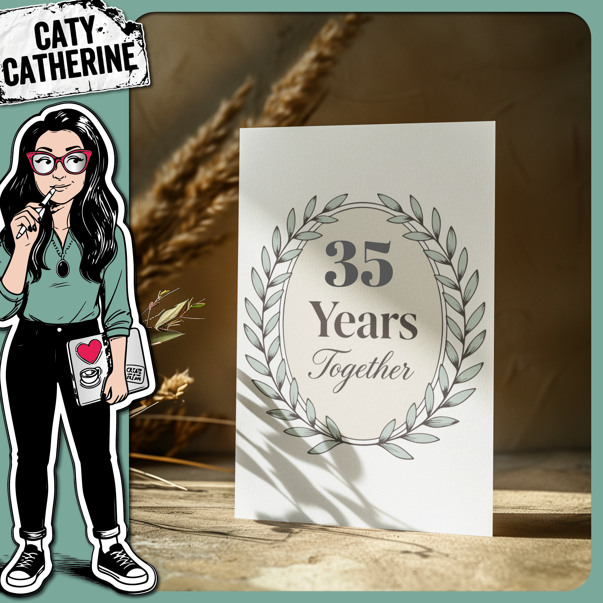 Years Together Couple Anniversary Blank Wreath – SVG Design by Caty Catherine